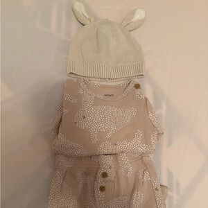 Carter's Cream Baby Set with Bunny Print